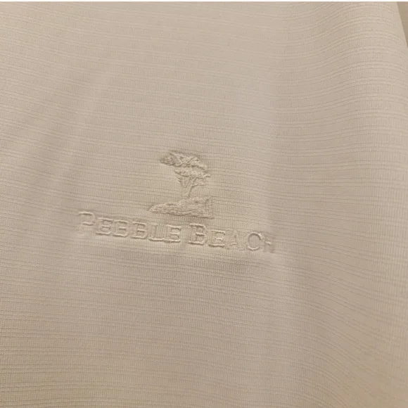 Pebble Beach Performance Short Sleeve Shirt White Size Large NWOT